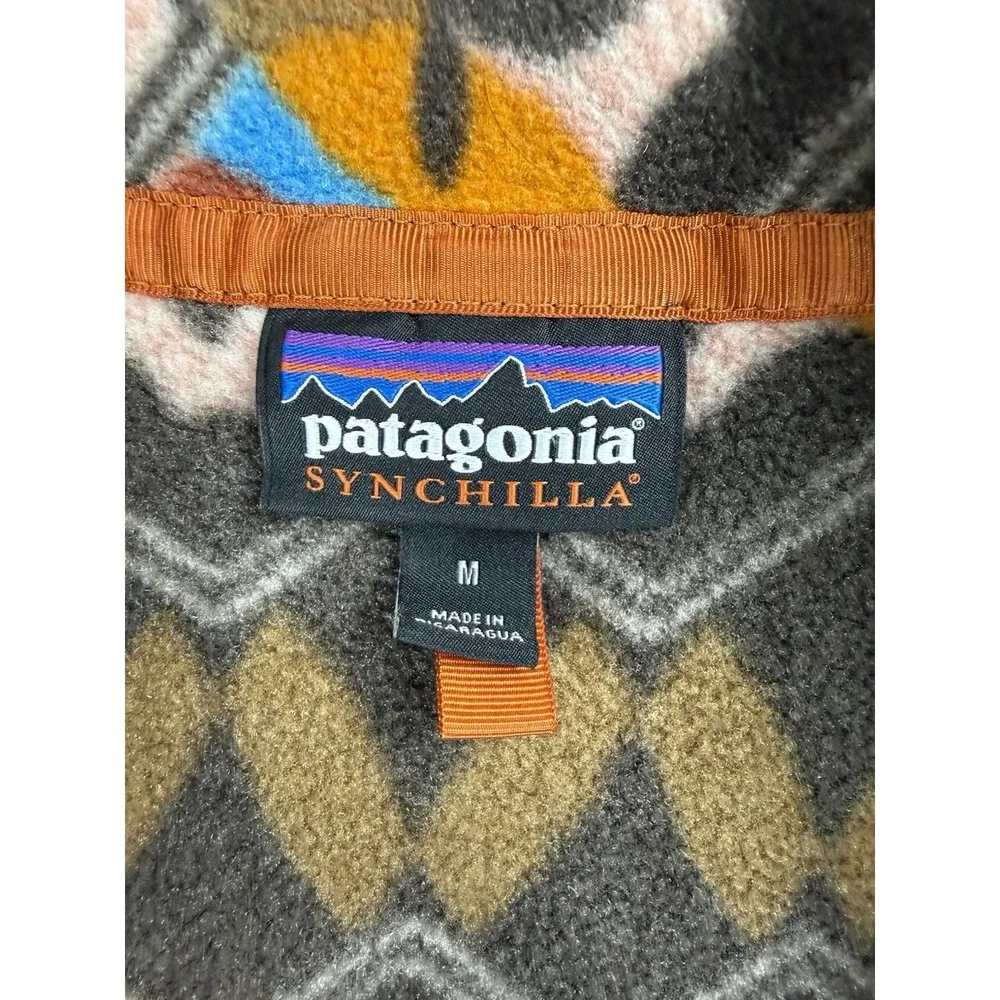 Patagonia Women's Medium Lightweight Synchilla Snap-T‎ Champions Big Anthos Rare - Picture 4 of 7